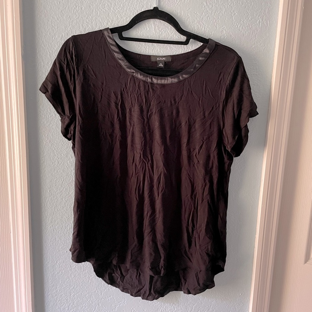 Alfani short sleeve black shirt in size PXL